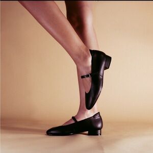 Luxe Vegan Black Mary Jane Flats by Bhava